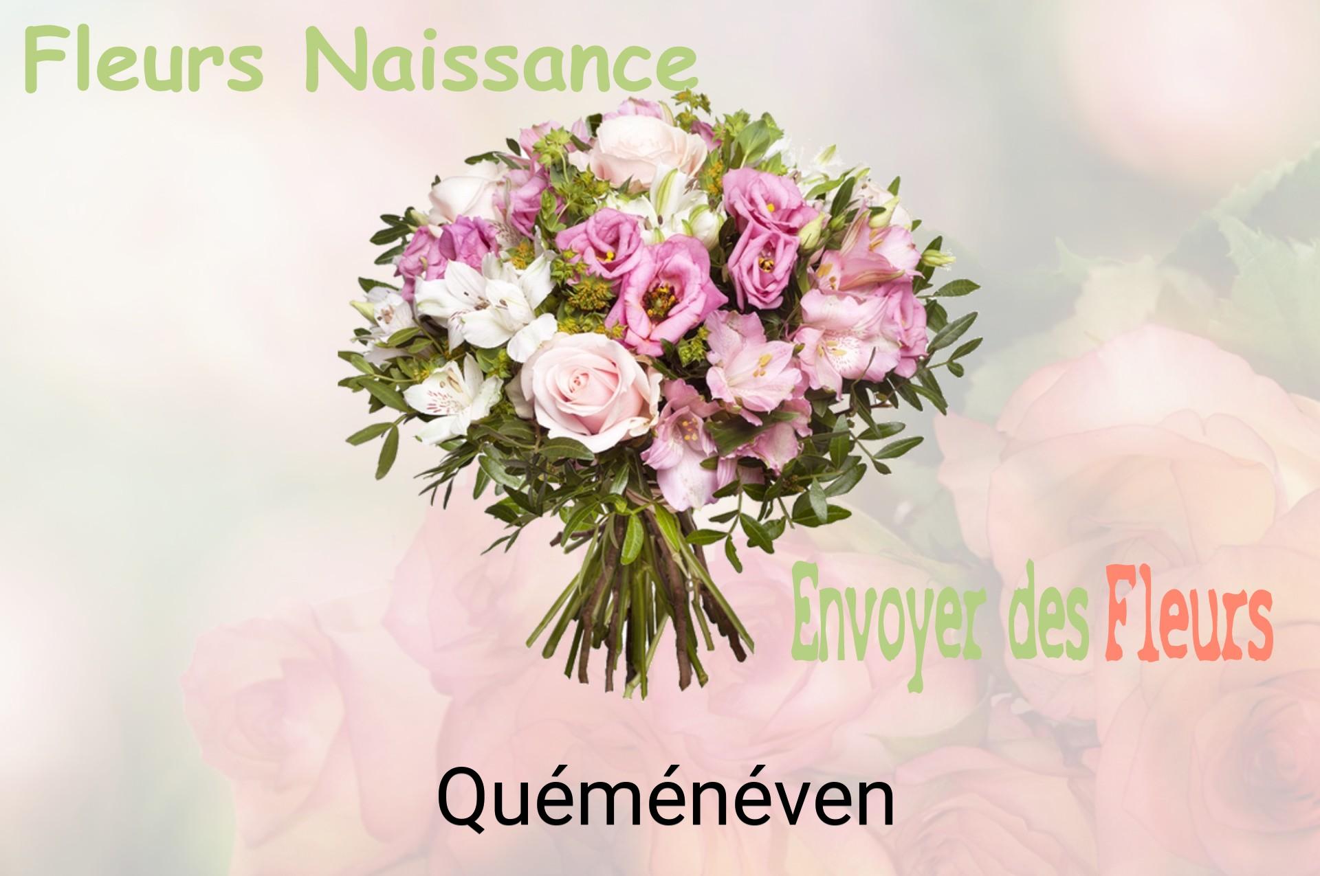Bouquet de fleurs de naissance livré à Quéménéven